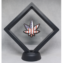 Cannabis Blad USA - Zwarte Display 11x11 met smokers sticker