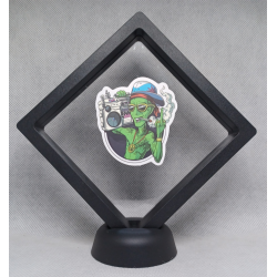 Smoking Alien Muziek - Zwarte Display 11x11 met smokers sticker