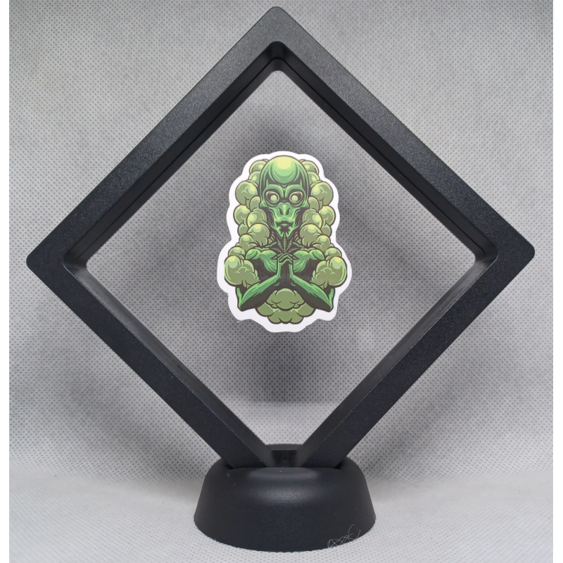 Bubbel Alien - Zwarte Display 11x11 met smokers sticker