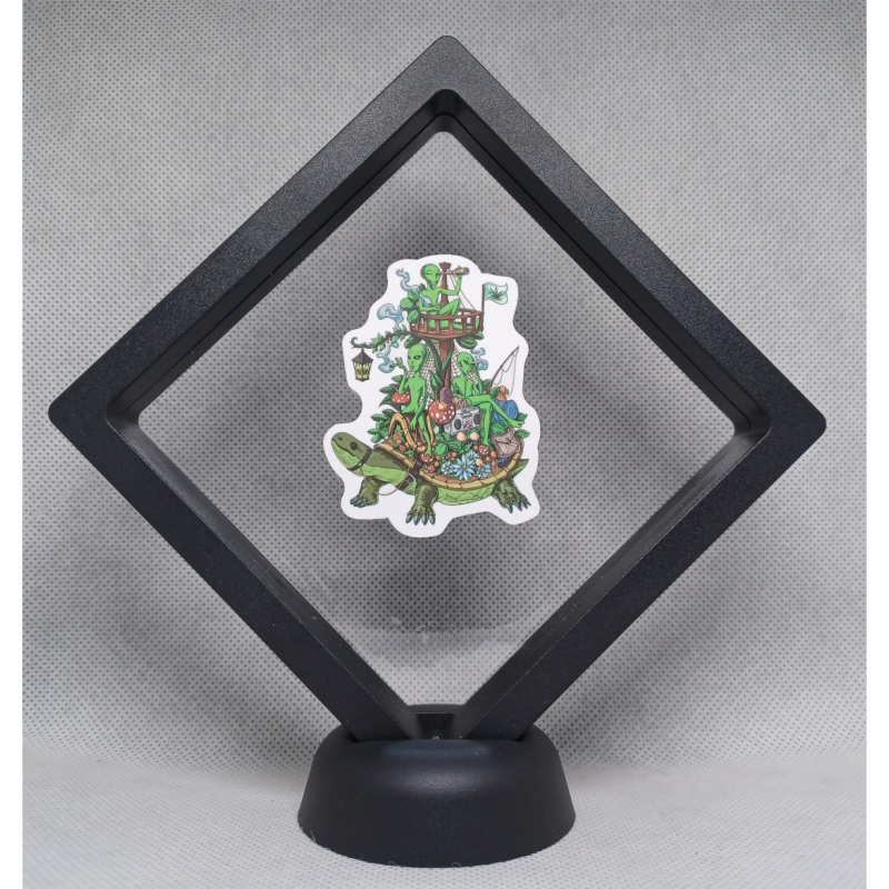 Alein schildpad tocht - Zwarte Display 11x11 met smokers sticker