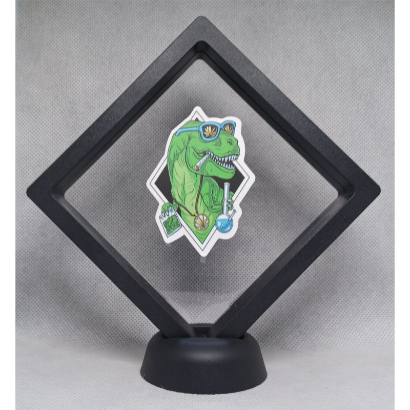 Smoking T-Rex - Zwarte Display 11x11 met smokers sticker