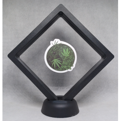 Yin Yang cannabis - Zwarte Display 11x11 met smokers sticker