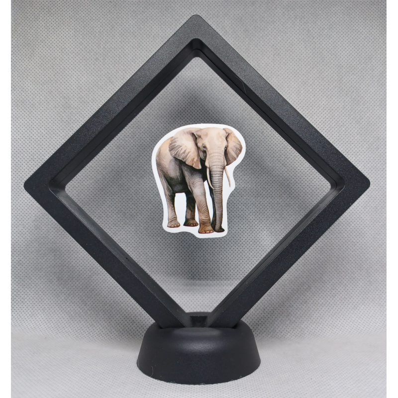 Olifant - Zwarte Display 11x11 met dieren sticker