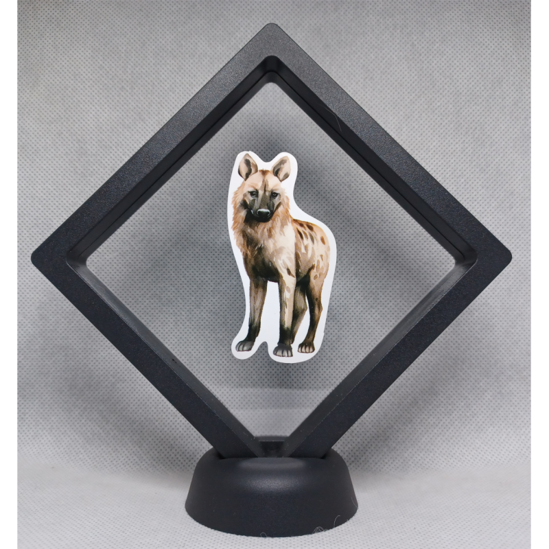 Hyena - Zwarte Display 11x11 met dieren sticker