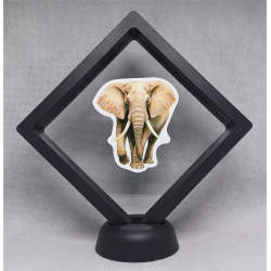 Grote Olifant - Zwarte Display 11x11 met dieren sticker