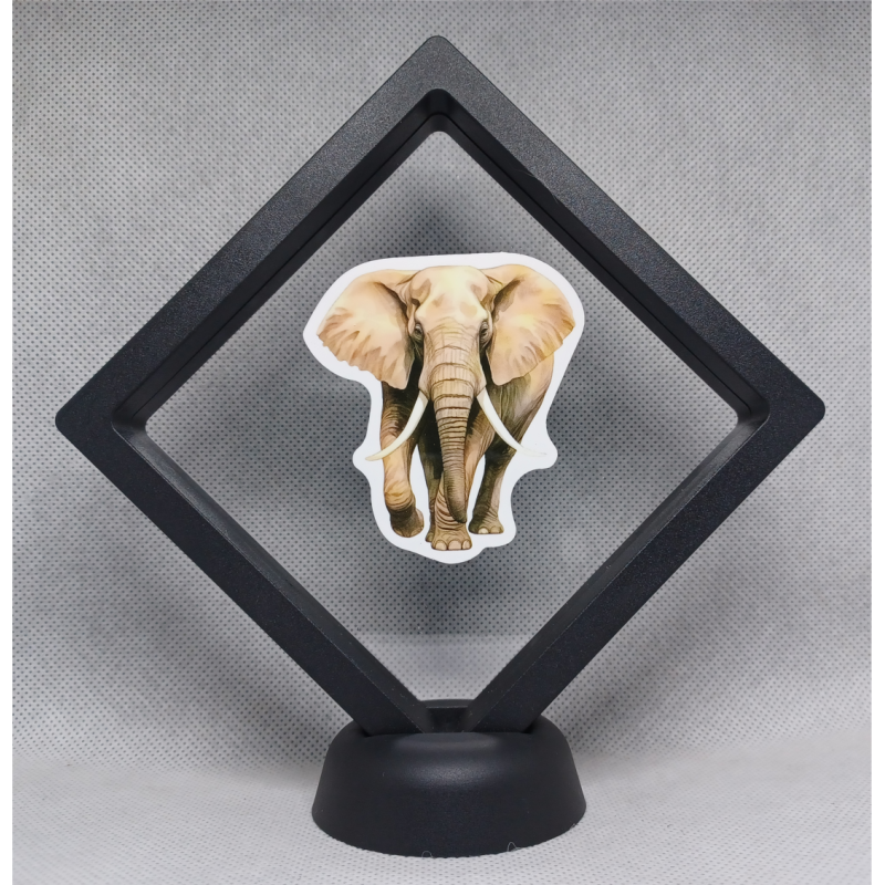 Grote Olifant - Zwarte Display 11x11 met dieren sticker