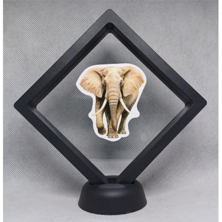 Grote Olifant - Zwarte Display 11x11 met dieren sticker