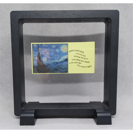 Starry Night - Vierkante Zwarte Display 11x11 met sticker