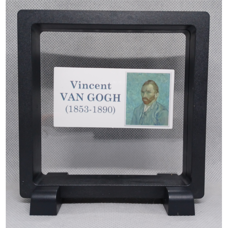 Vincent van Gogh - Vierkante Zwarte Display 11x11 met sticker