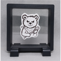 Bad Teddy - Vierkante Zwarte Display 9x9 met gangsters sticker