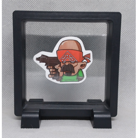 Gangster Cartoon - Vierkante Zwarte Display 9x9 met gangsters sticker