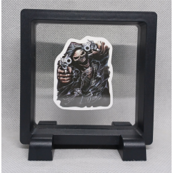 Dark Skelet - Vierkante Zwarte Display 9x9 met gangsters sticker