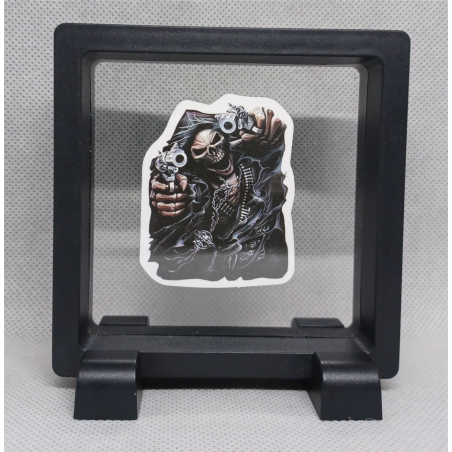 Dark Skelet - Vierkante Zwarte Display 9x9 met gangsters sticker