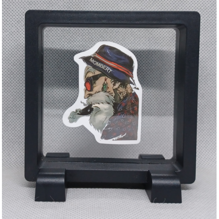 Mombert - Vierkante Zwarte Display 9x9 met gangsters sticker