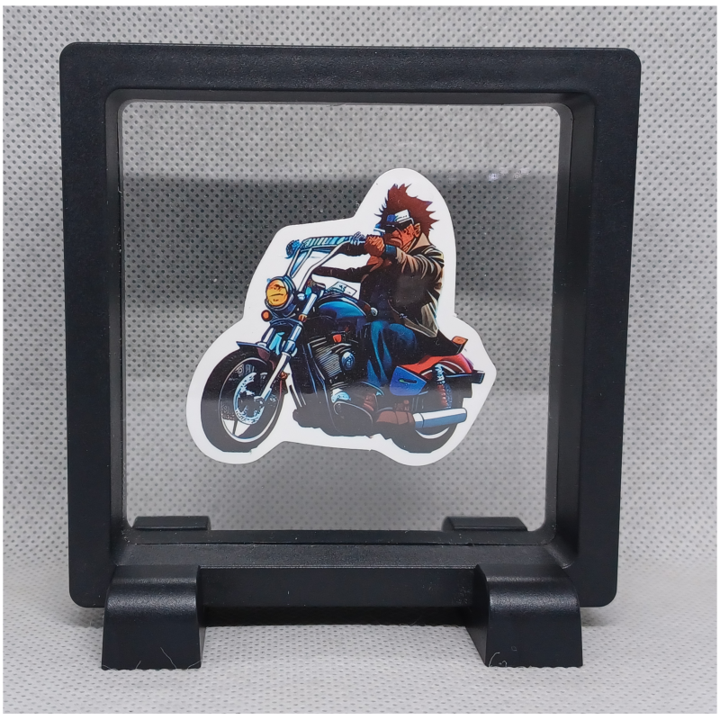 Rebel Biker - Vierkante Zwarte Display 9x9 met sticker