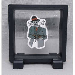 Gangster Face - Vierkante Zwarte Display 9x9 met sticker