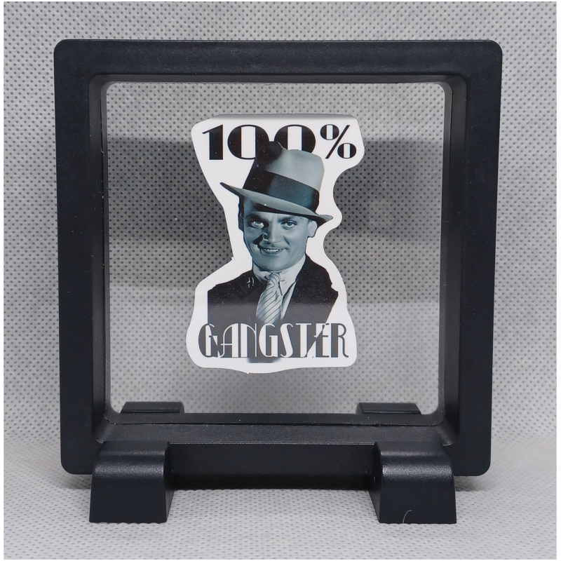 100% Gangster - Vierkante Zwarte Display 9x9 met sticker