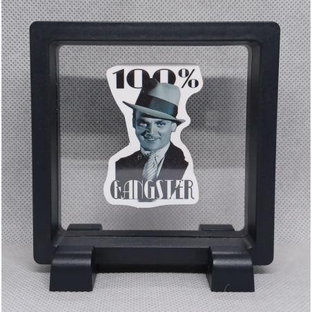 100% Gangster - Vierkante Zwarte Display 9x9 met sticker