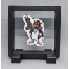 Gangster Pinguin - Vierkante Zwarte Display 9x9 met sticker