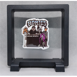 Homies Muziek - Vierkante zwarte display 11x11 met homies sticker