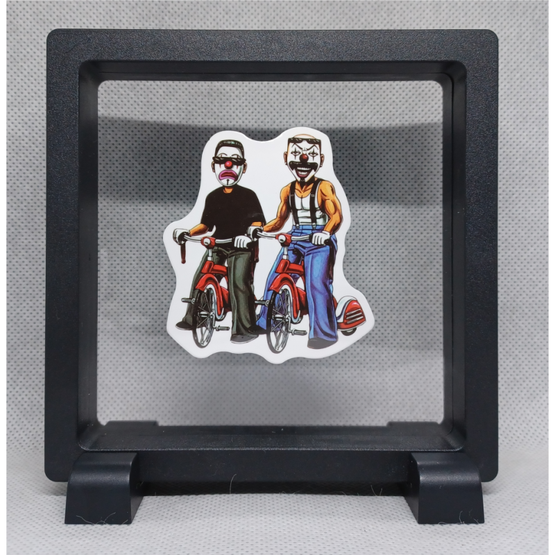 Bike clowns - Vierkante zwarte display 11x11 met homies sticker