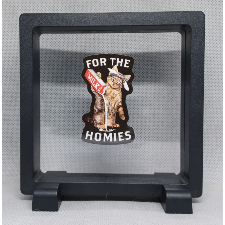 Milk for the Homies - Vierkante zwarte display 11x11 met homies sticker