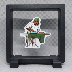 Strijk Homie - Vierkante zwarte display 11x11 met homies sticker