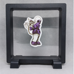 Clown aap - Vierkante zwarte display 11x11 met homies sticker