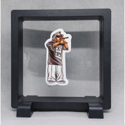 Homie Rapper - Vierkante zwarte display 11x11 met homies sticker