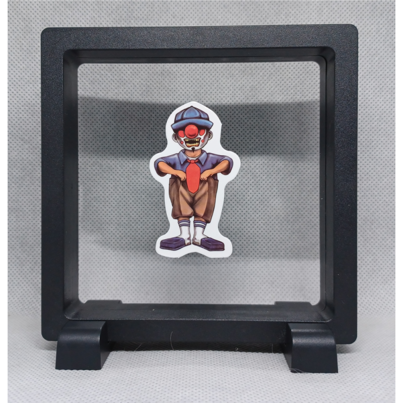 Rode Neus Clown - Vierkante zwarte display 11x11 met homies sticker