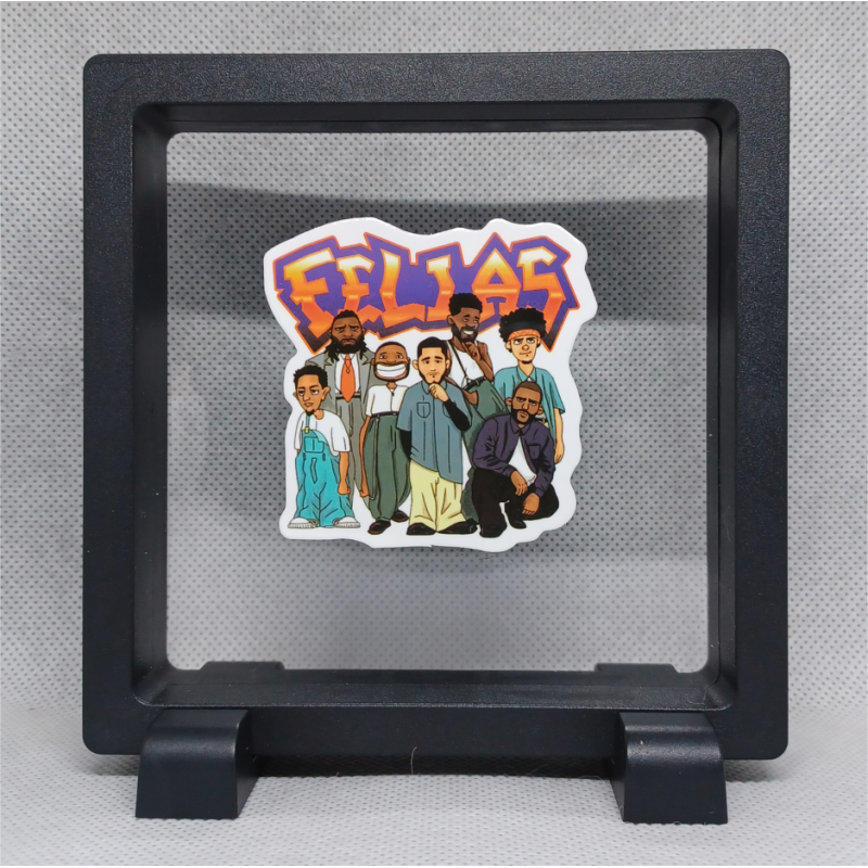 Fellas - Vierkante zwarte display 11x11 met homies sticker