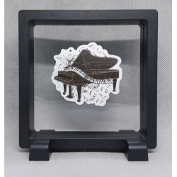 Piano Art - Vierkante zwarte display 11x11 met sticker