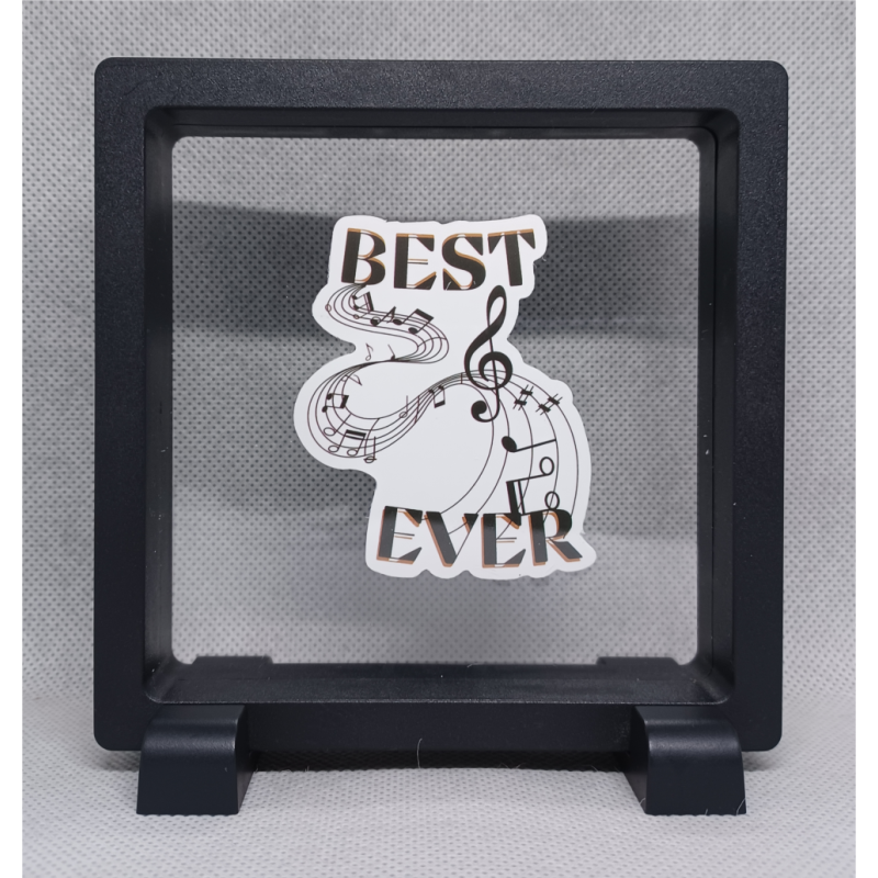 Best Ever - Vierkante zwarte display 11x11 met muziek sticker