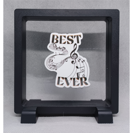 Best Ever - Vierkante zwarte display 11x11 met muziek sticker