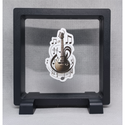 Gitaar Muzieknoten - Vierkante zwarte display 11x11 met muziek sticker