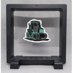 Tractor - Vierkante zwarte display 11x11 met neon sticker