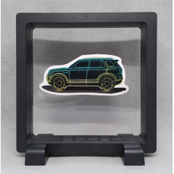 Auto - Vierkante zwarte display 11x11 met neon sticker