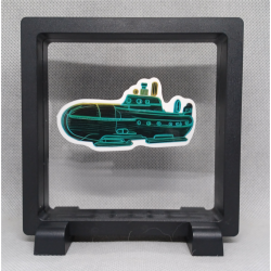 Onderzeeboot - Vierkante zwarte display 11x11 met neon sticker