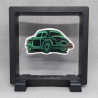 Kever Auto - Vierkante zwarte display 11x11 met neon sticker