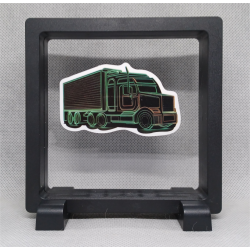 Vrachtwagen - Vierkante zwarte display 11x11 met neon sticker