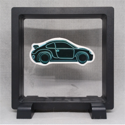 Porsche 911 - Vierkante zwarte display 11x11 met neon sticker