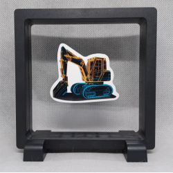 Graafmachine - Vierkante zwarte display 11x11 met neon sticker