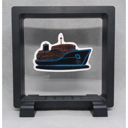 Schip - Vierkante zwarte display 11x11 met neon sticker