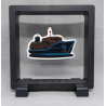 Schip - Vierkante zwarte display 11x11 met neon sticker