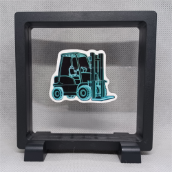 Vorkheftruck - Vierkante zwarte display 11x11 met neon sticker