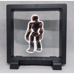 Robot Man - Vierkante zwarte display 11x11 met neon sticker