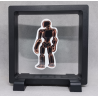 Robot Man - Vierkante zwarte display 11x11 met neon sticker