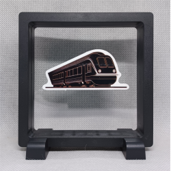 Trein - Vierkante zwarte display 11x11 met neon sticker