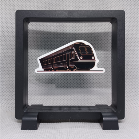 Trein - Vierkante zwarte display 11x11 met neon sticker