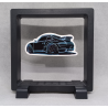 Racewagen - Vierkante zwarte display 11x11 met neon sticker